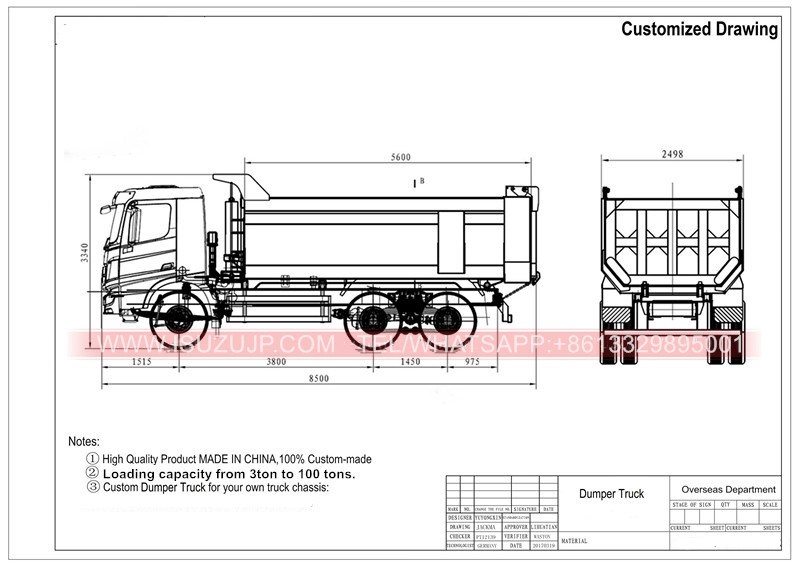 ISUZU sand tipping truck Customized drawing ISUZU sand tipping truck Customized drawing