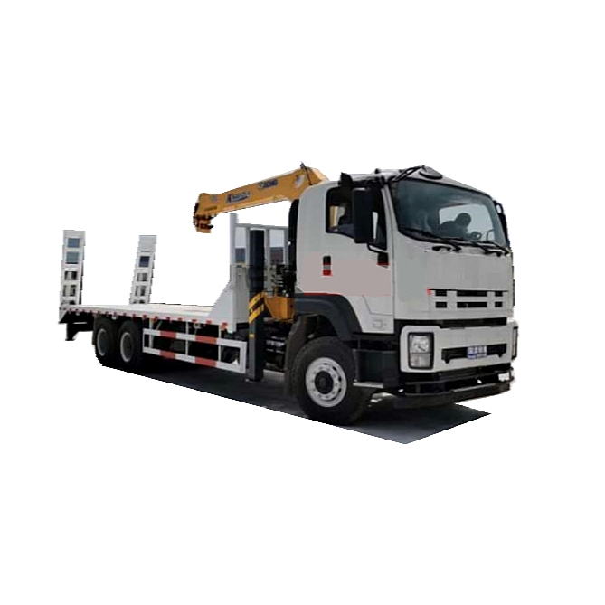 6x4 ISUZU 20 ton flatbed excavator transport truck mounted crane 6x4 ISUZU 20 ton flatbed excavator transport truck mounted crane