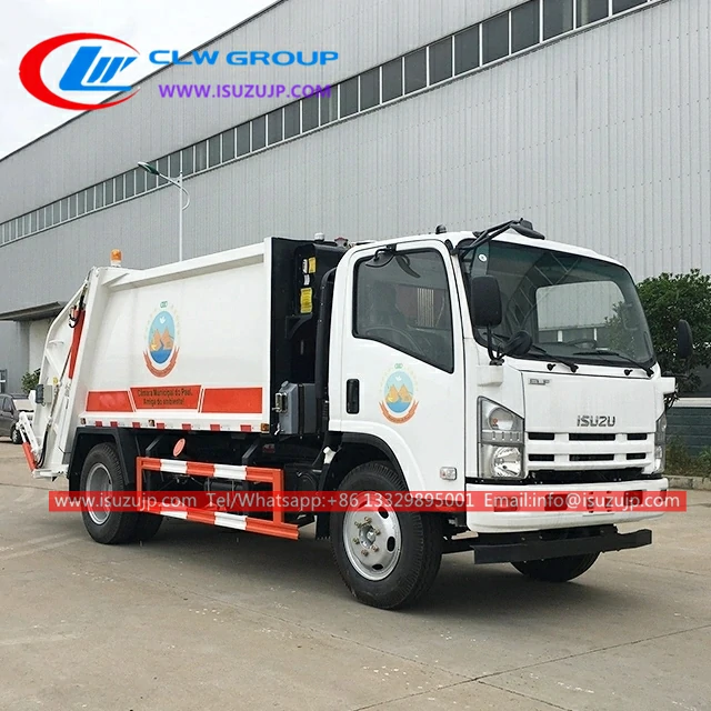 ISUZU 10cbm compactor garbage truck green ISUZU 10cbm compactor garbage truck green
