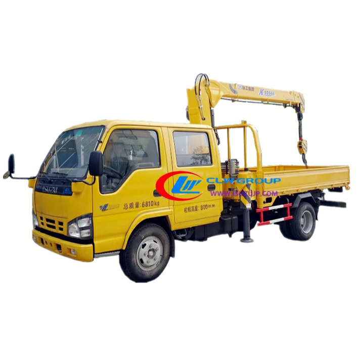 Isuzu Double Cabin Small 3 ton Palfinger Telescopic boom Truck Crane