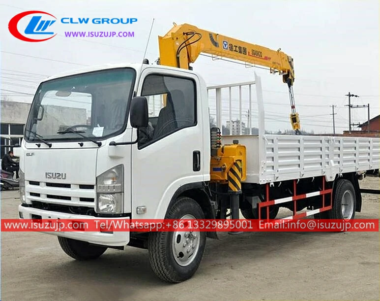 ISUZU ELF 6 ton dump tipping  truck with crane