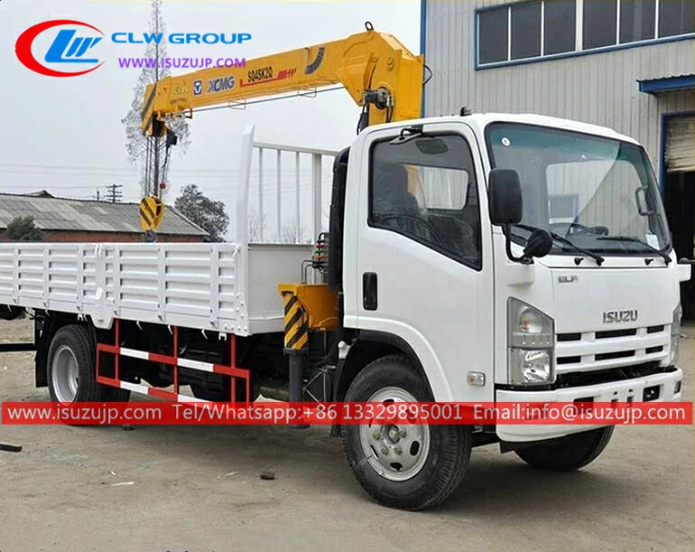 Isuzu straight boom truck crane operation video