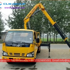 ISUZU Double row seat 3t mini folding hydraulic crane for construction