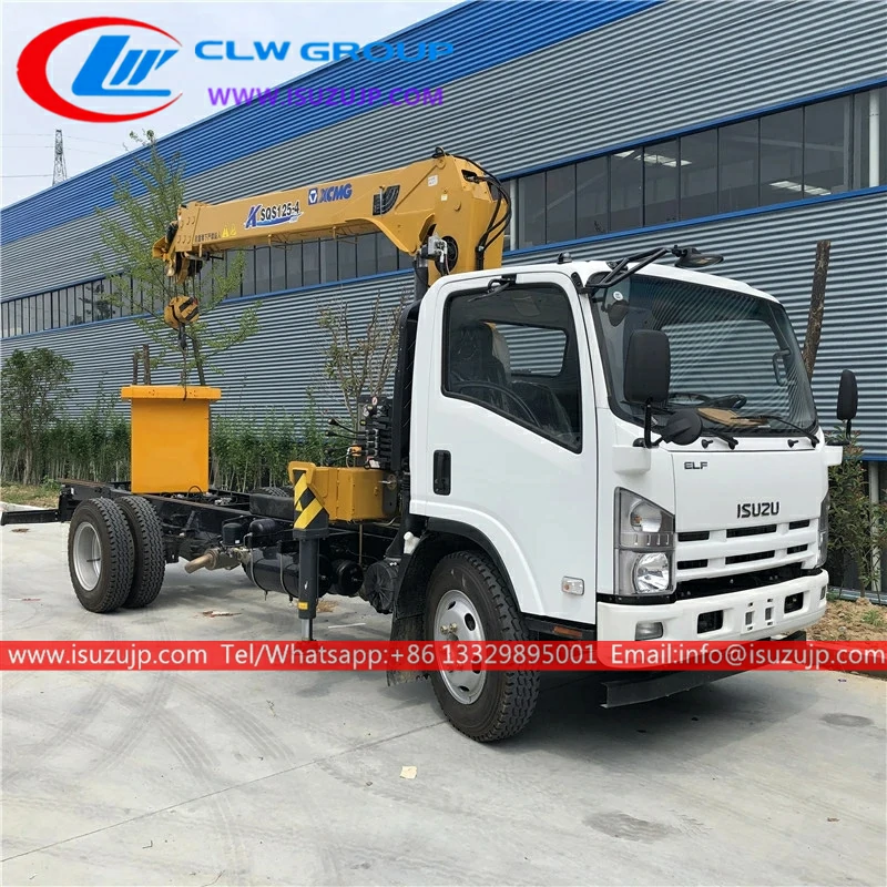 ISUZU ELF Double cabin 3000kg boom truck with man basket ISUZU ELF Double cabin 3000kg boom truck with man basket
