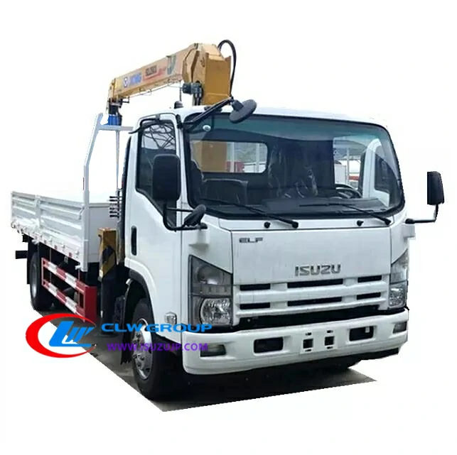 ISUZU ELF Double cabin 3000kg mini truck crane ISUZU ELF Double cabin 3000kg mini truck crane