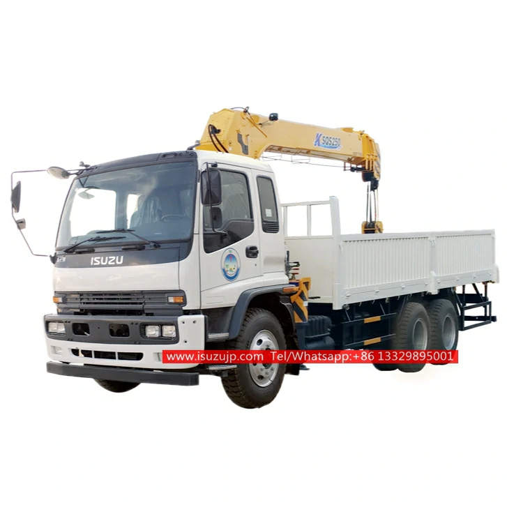 ISUZU FVZ 14 ton flatbed truck mounted crane with Hydraulic ladder ISUZU FVZ 14 ton flatbed truck mounted crane with Hydraulic ladder