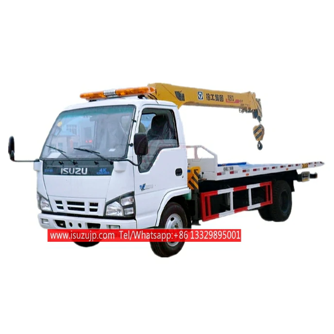 ISUZU NKR 3 ton flatbed wrecker truck with crane ISUZU NKR 3 ton flatbed wrecker truck with crane