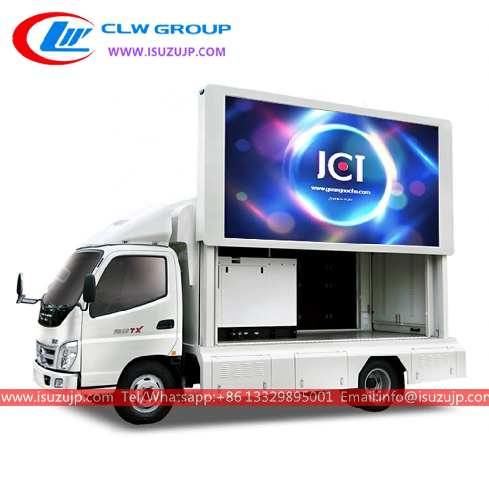 ISUZU led mobile advertising stage truck operation video