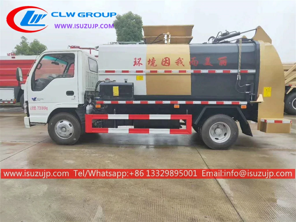 ISUZU 5mt Hanging bucket garbage truck Bolivia ISUZU 5mt Hanging bucket garbage truck Bolivia
