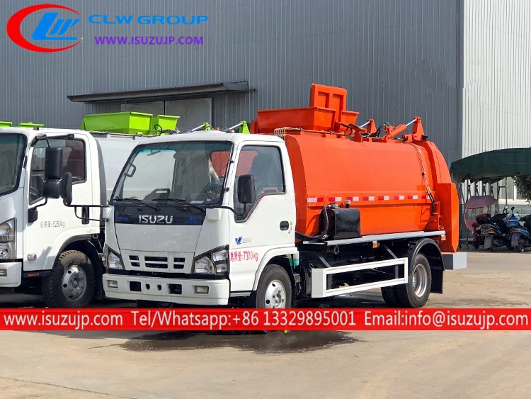 ISUZU 6cbm kitchen food refuse truck Honduras ISUZU 6cbm kitchen food refuse truck Honduras