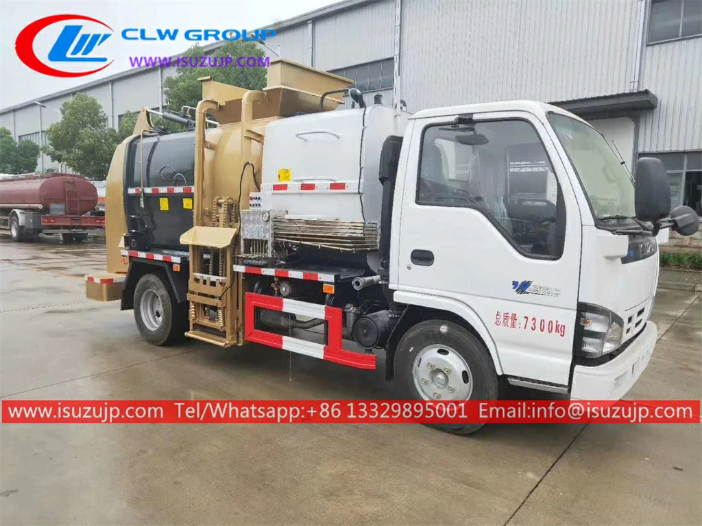 ISUZU 6m3 side loader garbage truck Uruguay ISUZU 6m3 side loader garbage truck Uruguay