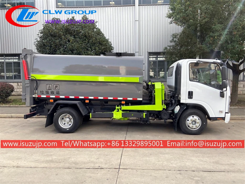 ISUZU NQR 5 tonne side loader trash truck Suriname ISUZU NQR 5 tonne side loader trash truck Suriname