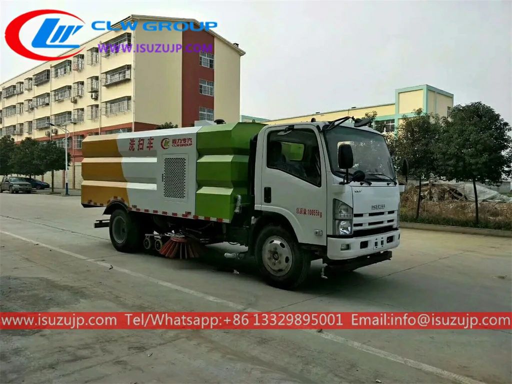 ISUZU NPR 8cbm vacuum street brush sweeping truck