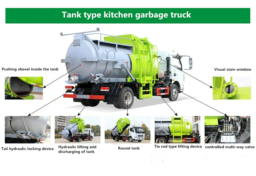 Round tank kitchen food garbage truck Round tank kitchen food garbage truck