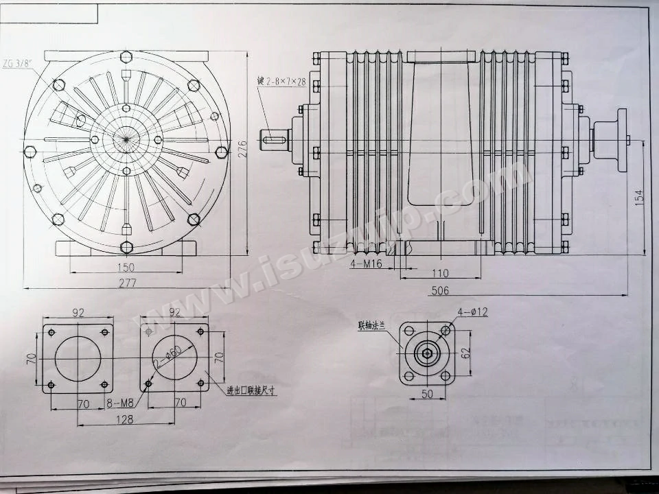5T sewage truck Vacuum pumps Structural design drawings 5T sewage truck Vacuum pumps Structural design drawings