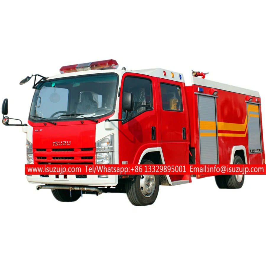 ISUZU NPR 5 ton fire fighter truck operation demonstration