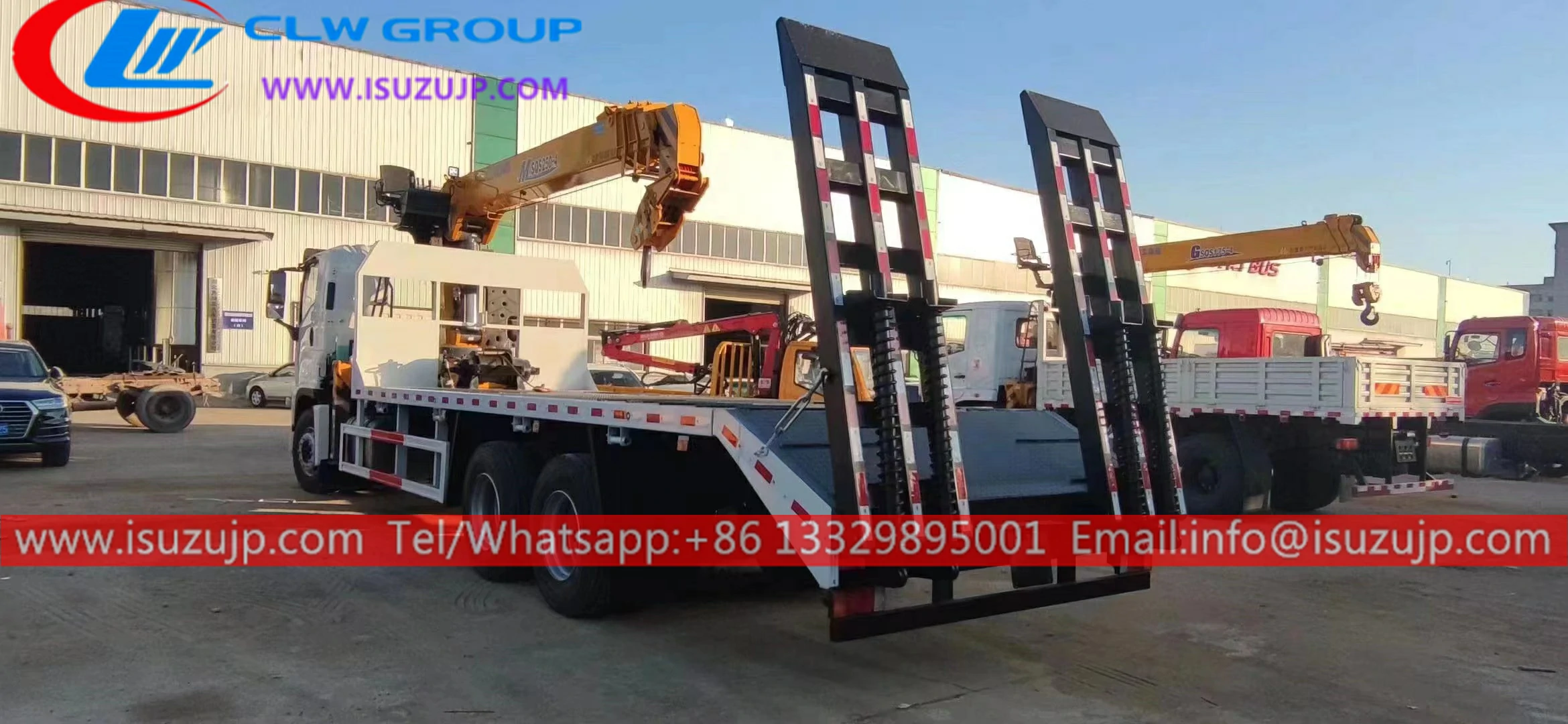 Isuzu heavy duty flat bed truck with crane Isuzu heavy duty flat bed truck with crane