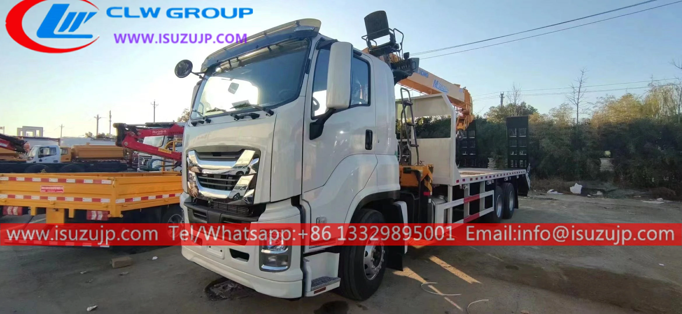 Isuzu heavy duty flatbed boom truck Isuzu heavy duty flatbed boom truck