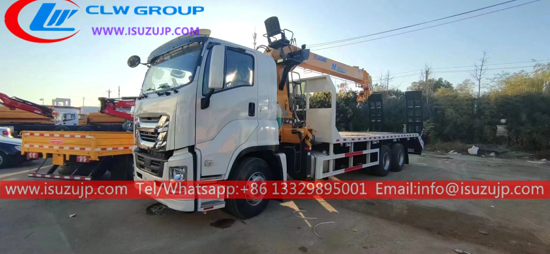 Isuzu heavy duty flatbed lorry with crane Isuzu heavy duty flatbed lorry with crane
