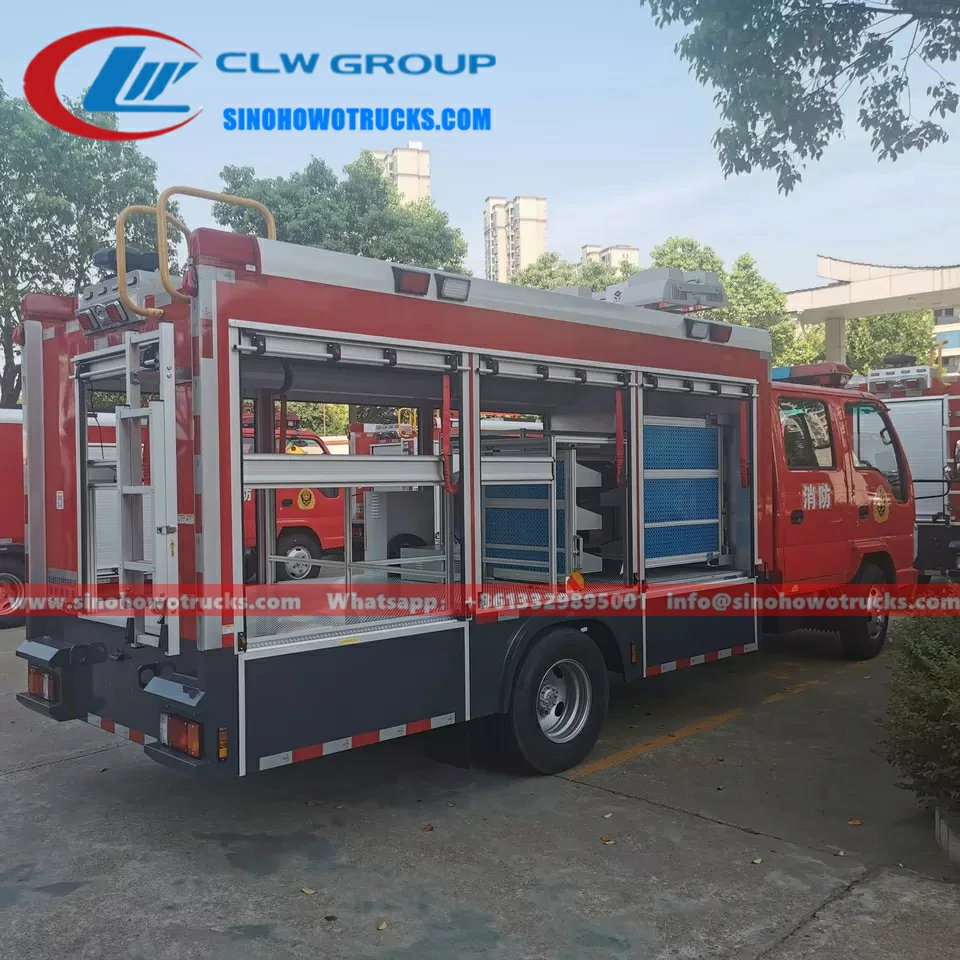 ISUZU small Emergency Rescue Fire truck with 3Tons Crane and Winch Cambodia ISUZU small Emergency Rescue Fire truck with 3Tons Crane and Winch Cambodia