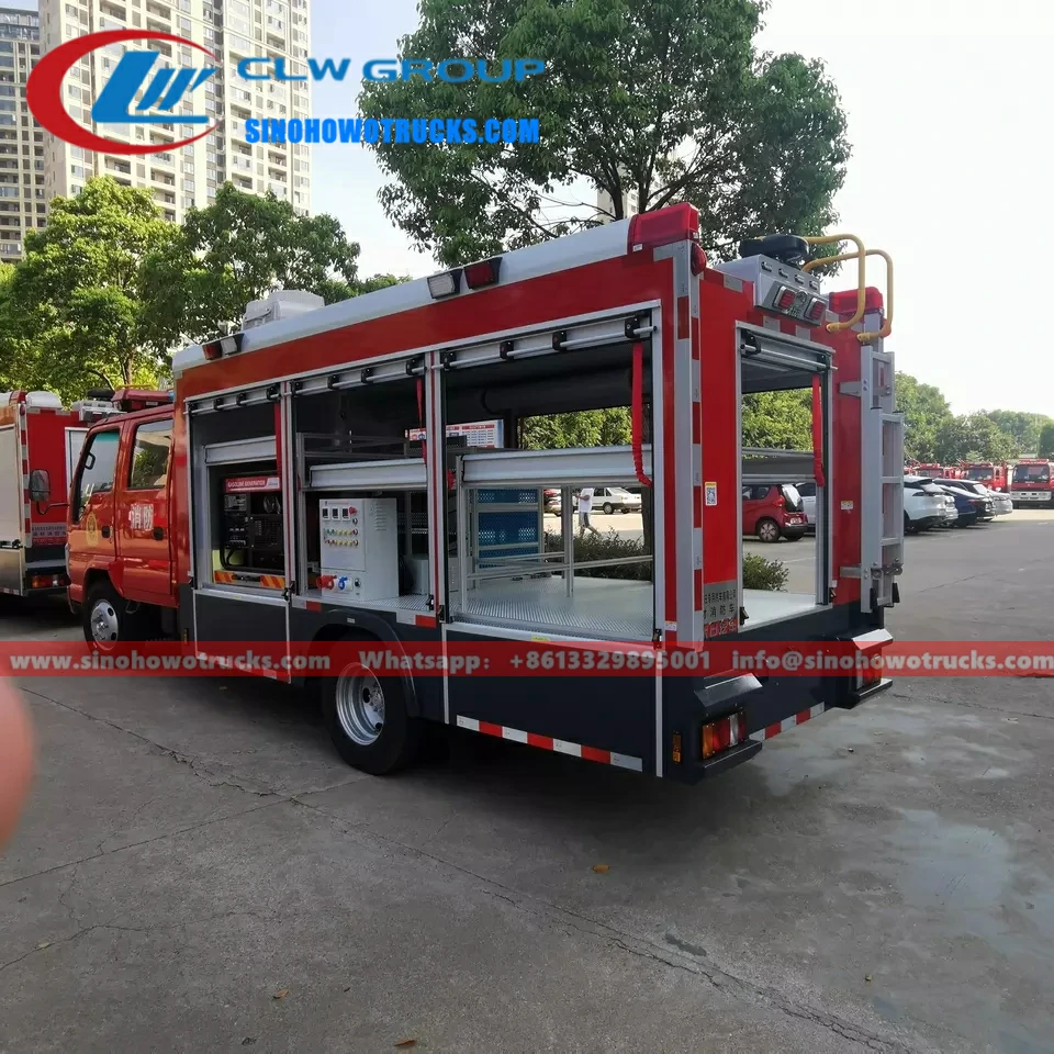 ISUZU small Emergency Rescue fire utility truck with 3Tons Crane and Winch Cambodia ISUZU small Emergency Rescue fire utility truck with 3Tons Crane and Winch Cambodia