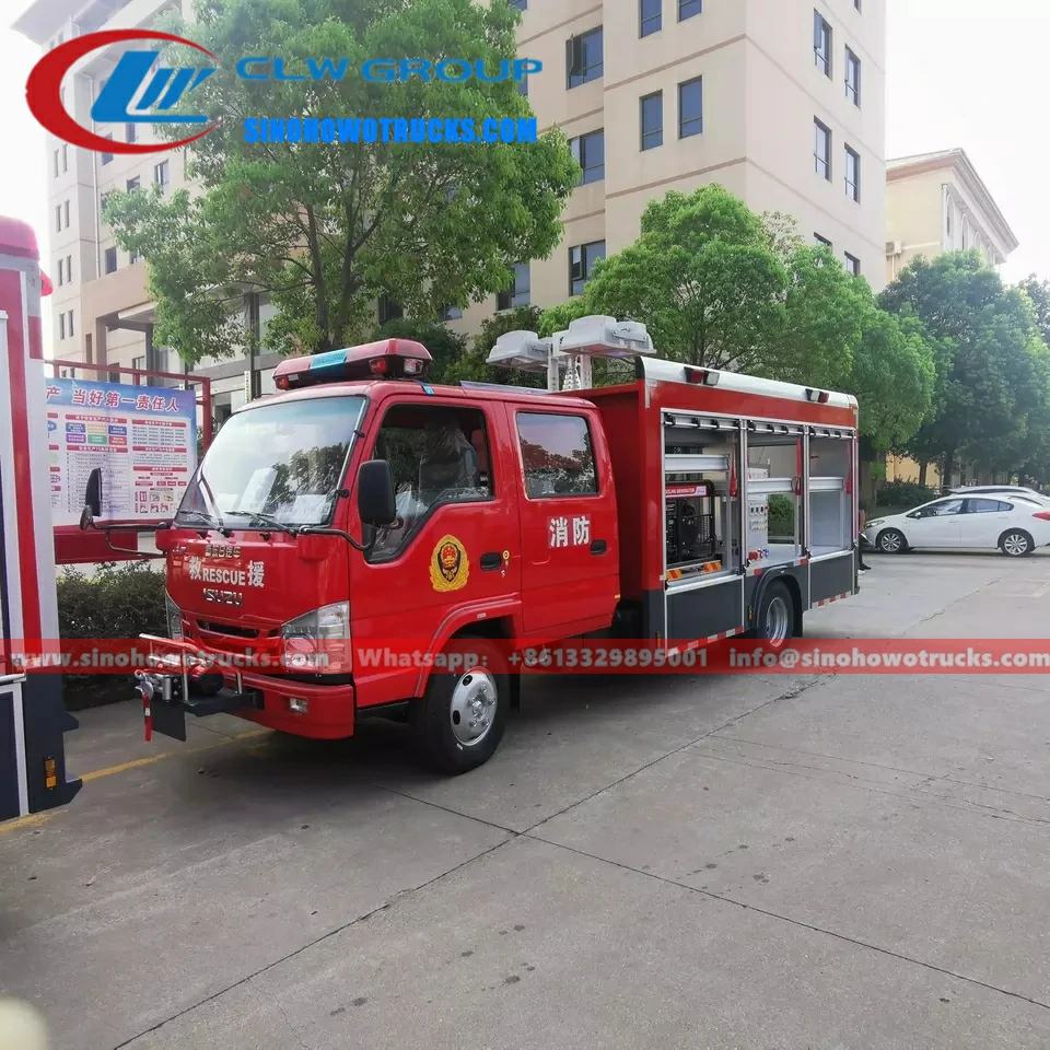 ISUZU small Emergency Rescue firefighter truck with 3Tons Crane and Winch Cambodia ISUZU small Emergency Rescue firefighter truck with 3Tons Crane and Winch Cambodia